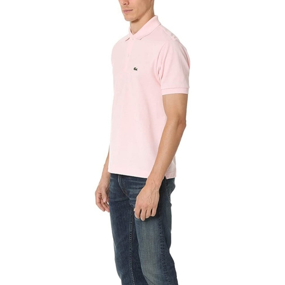 Lacoste Men's Flamingo Pink Short-Sleeve Pique Polo Shirt - Picture 3 of 15
